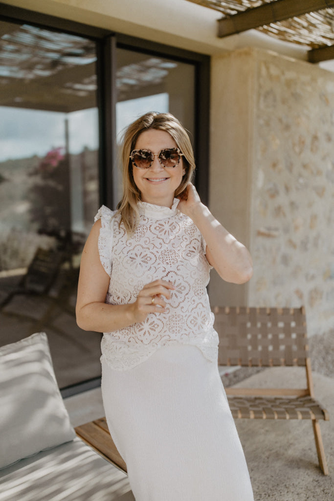 Leevje By Am Spitzentop Daisy ’White’ Frauenmode