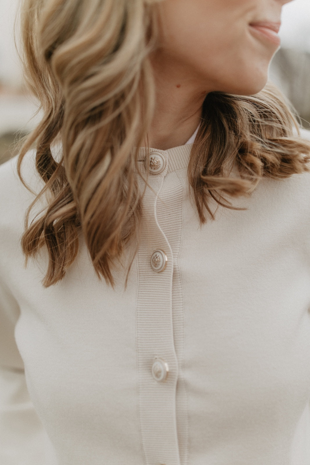 leevje by AM Cardigan 'Chloé' sand