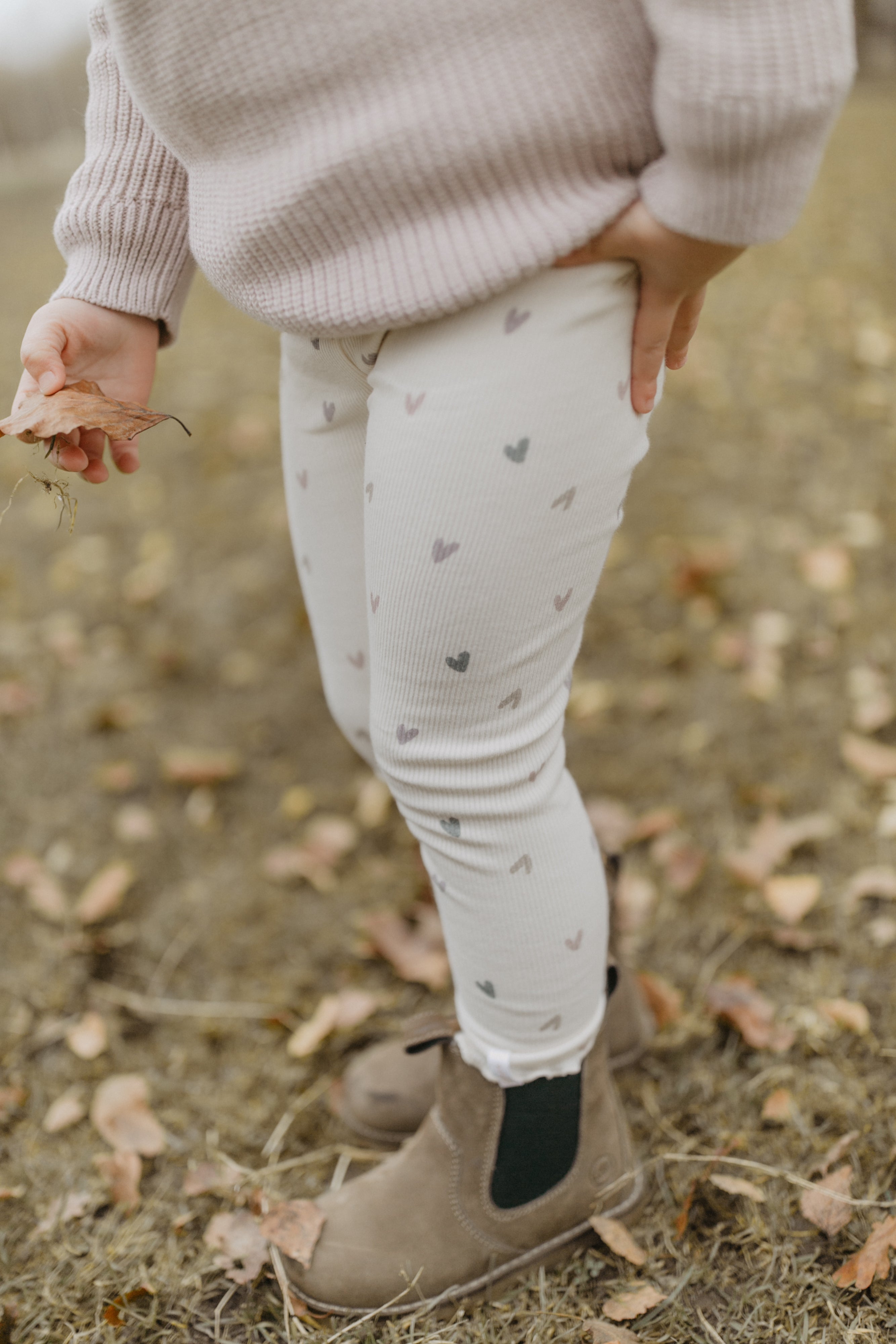 Leggings 'hearts' mit Schleife aus Bio-Baumwolle
