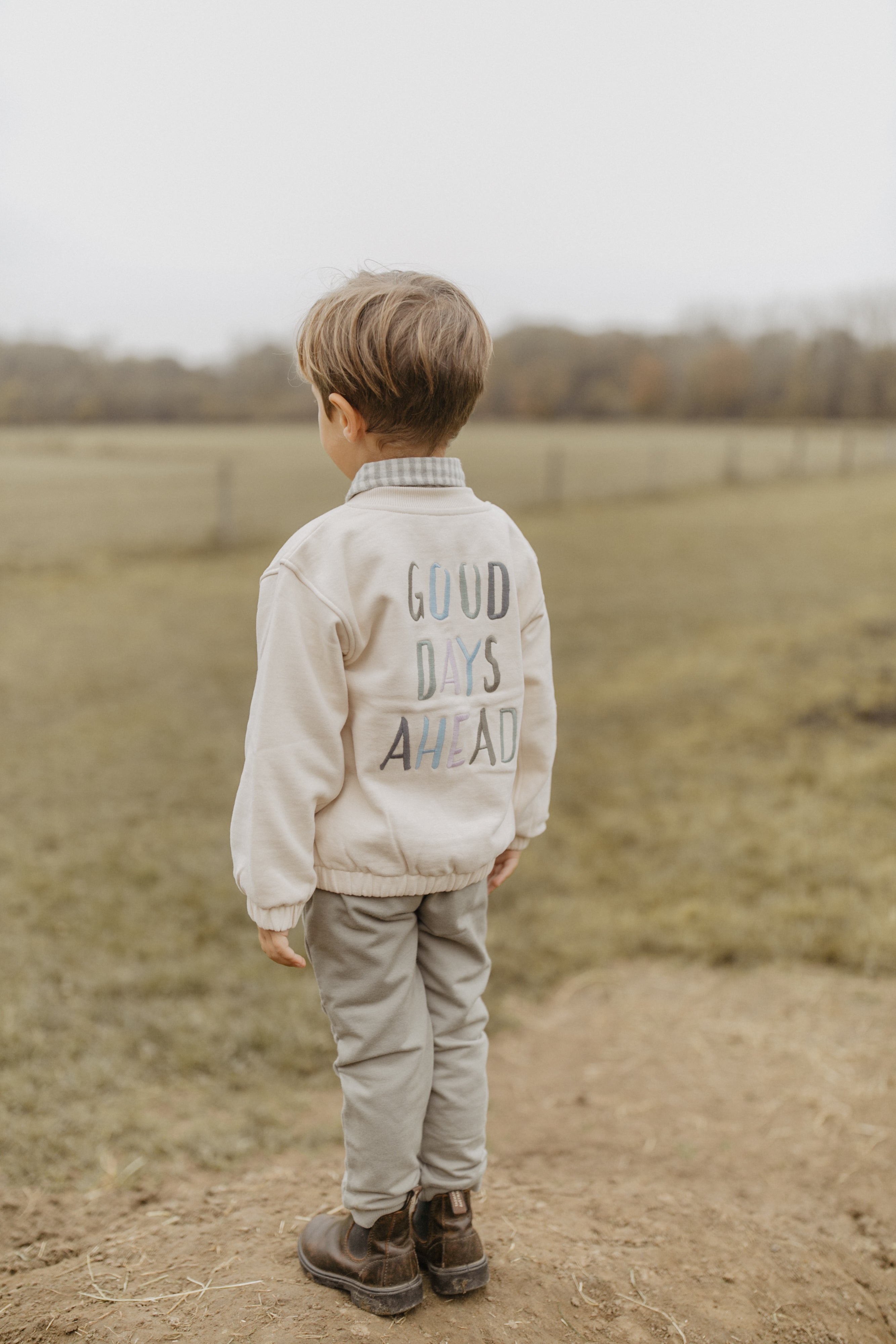 Unisex Sweatjacke 'good days ahead' mit Backprint