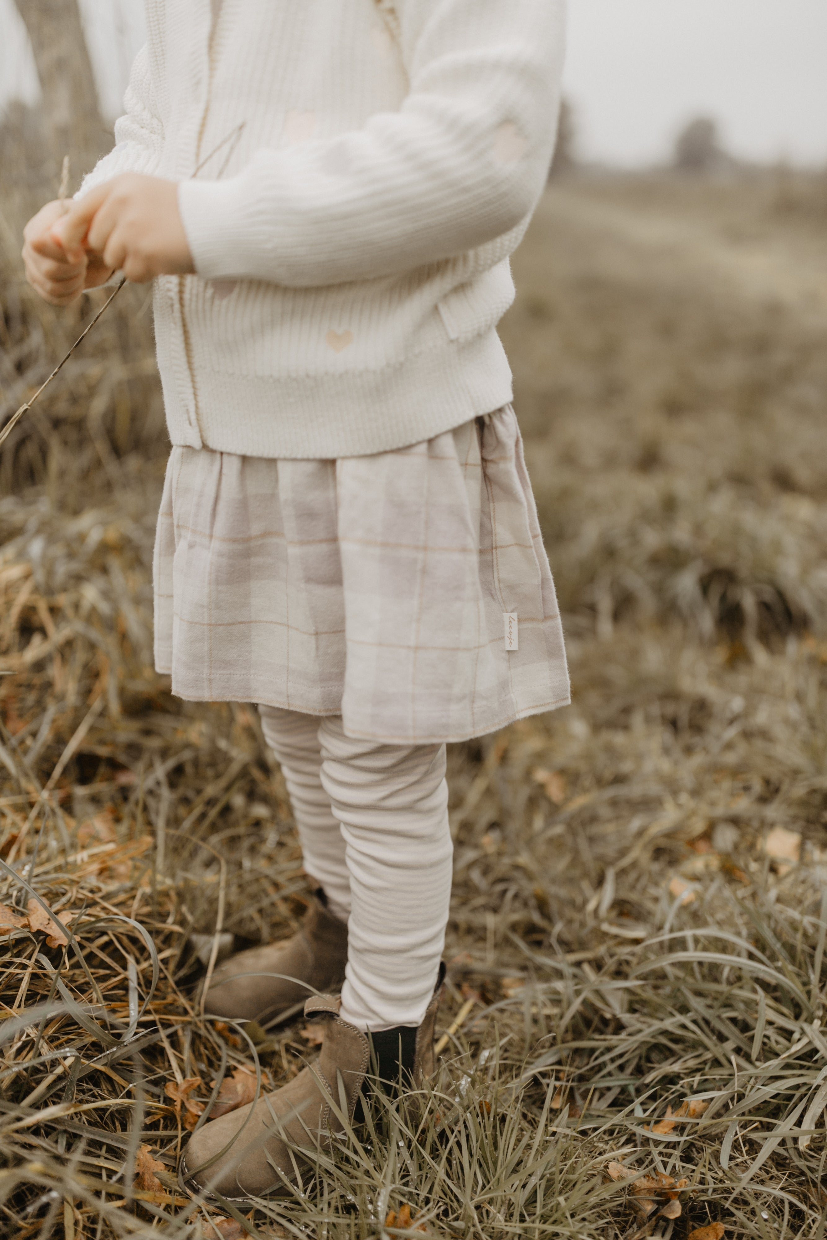 Flanellkleid 'beige & lavender'