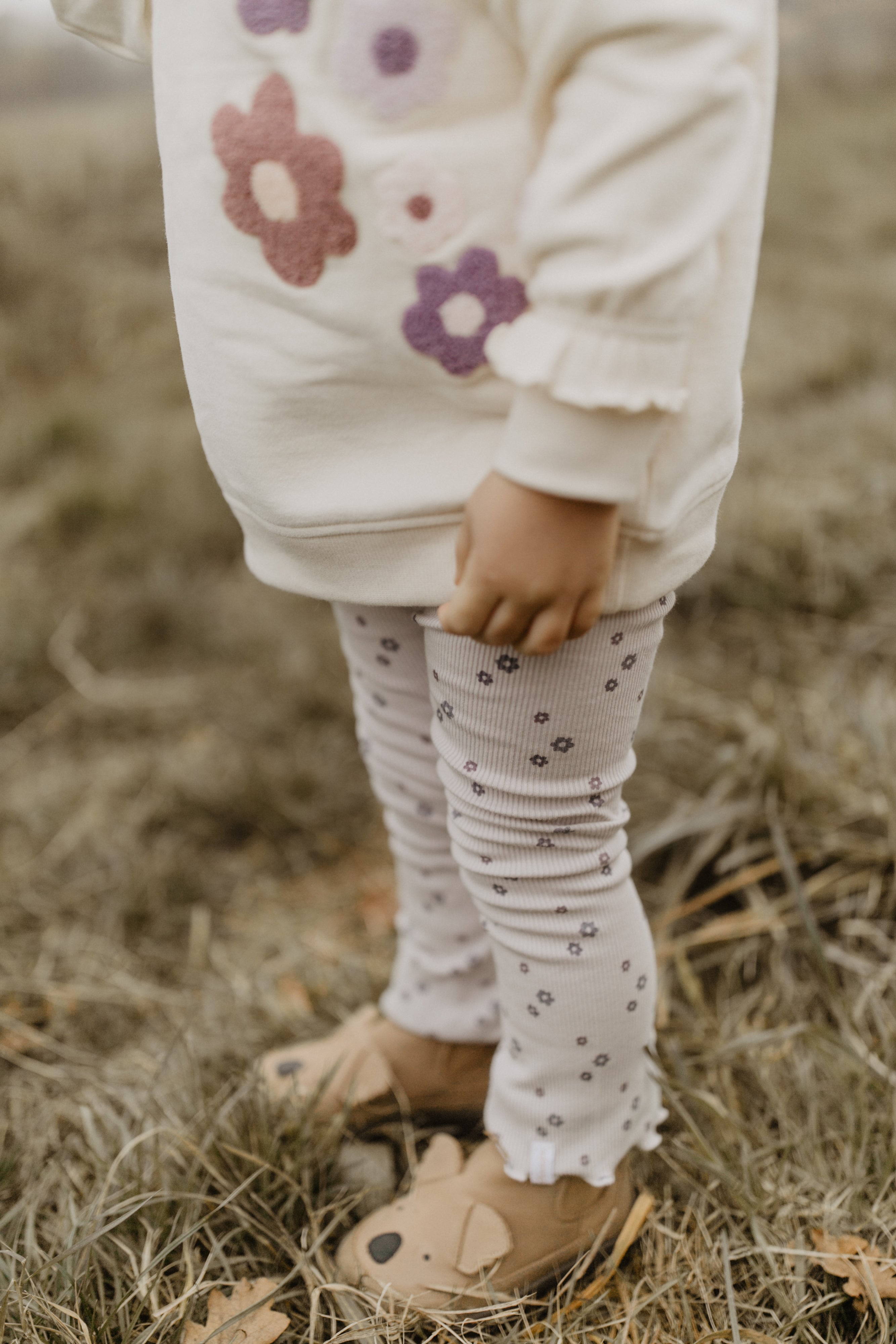 Oversized Sweatshirt 'terry flowers' in light beige