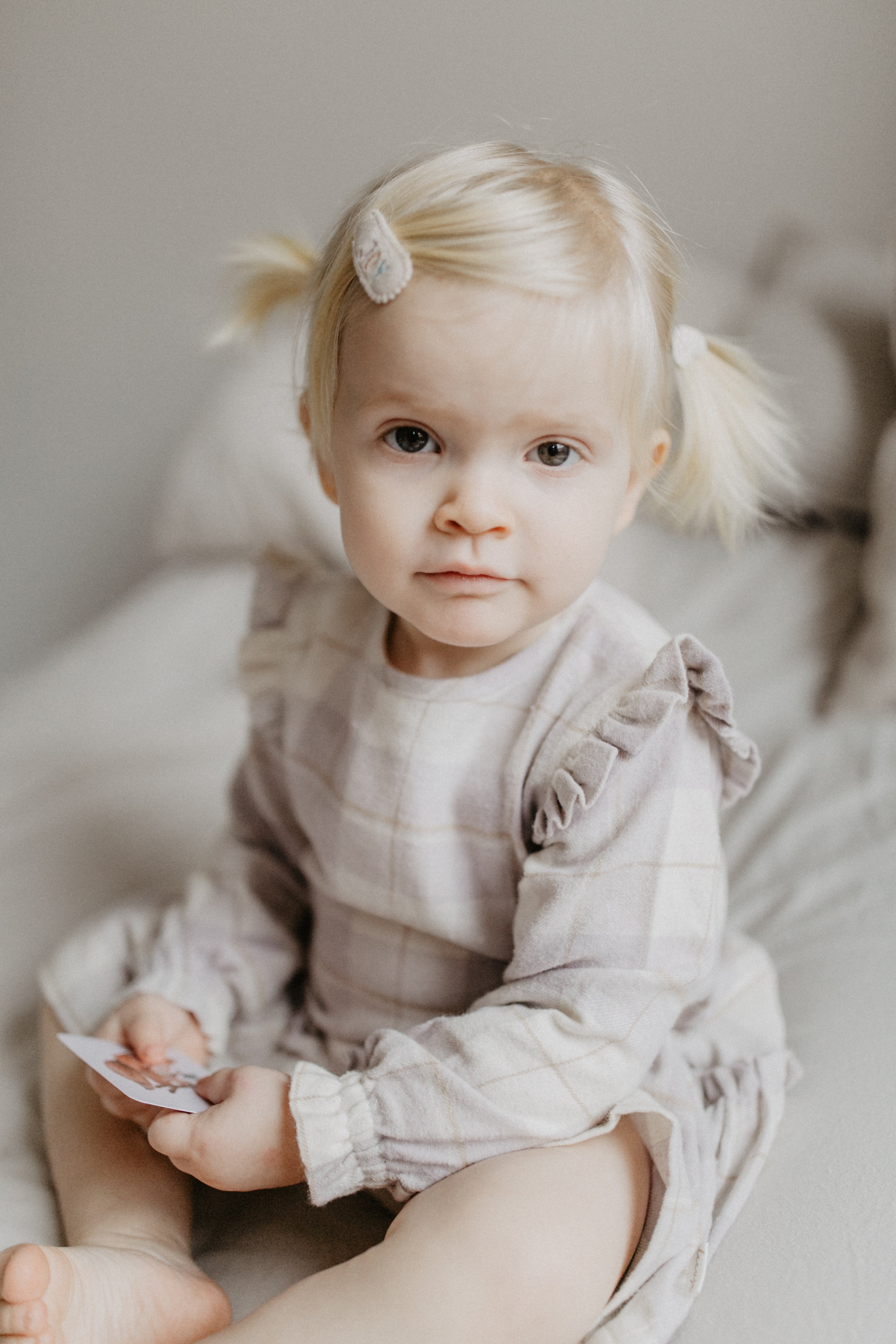 Flanellkleid 'beige & lavender'