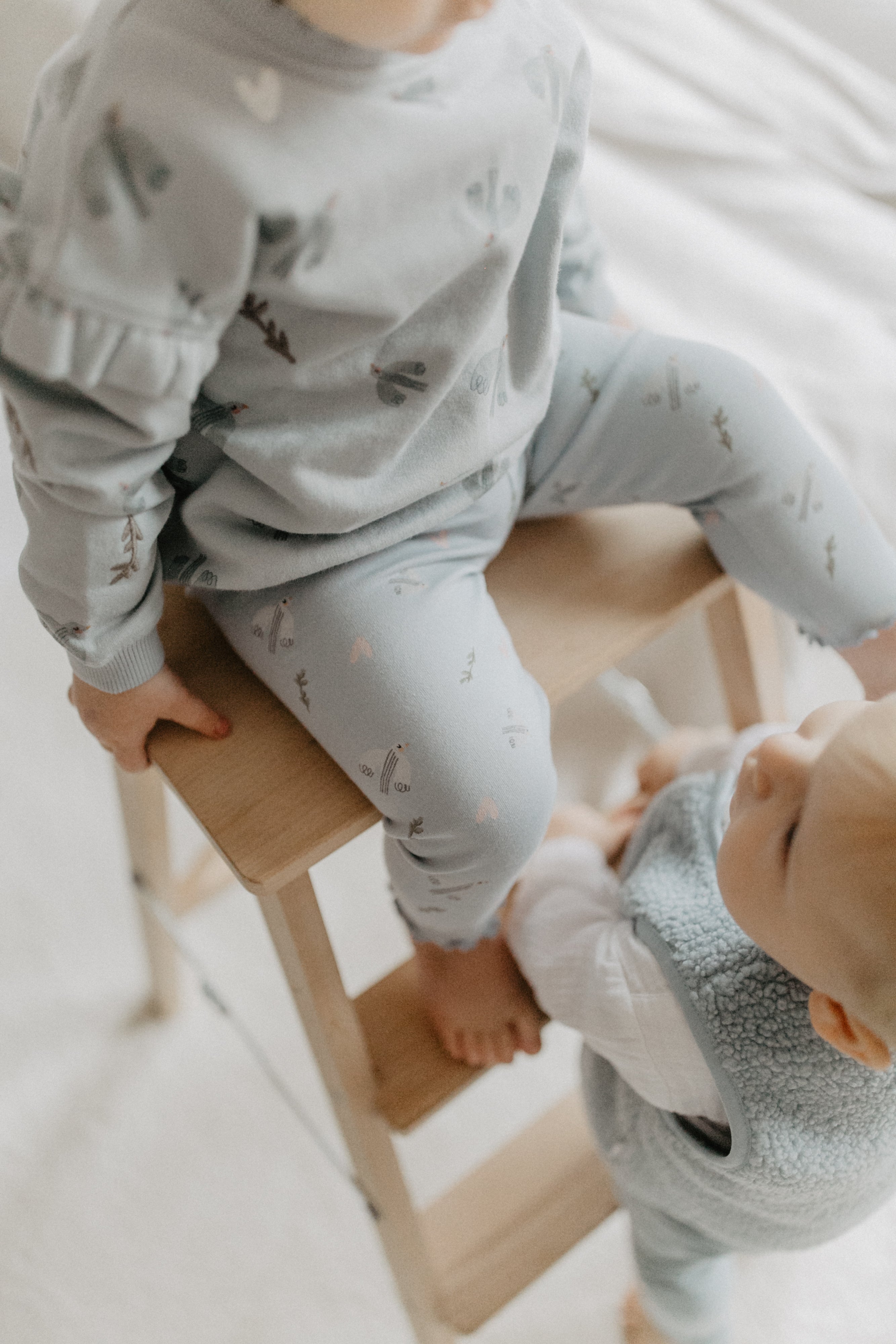 Jersey Leggings 'blue birds' aus Bio-Baumwolle