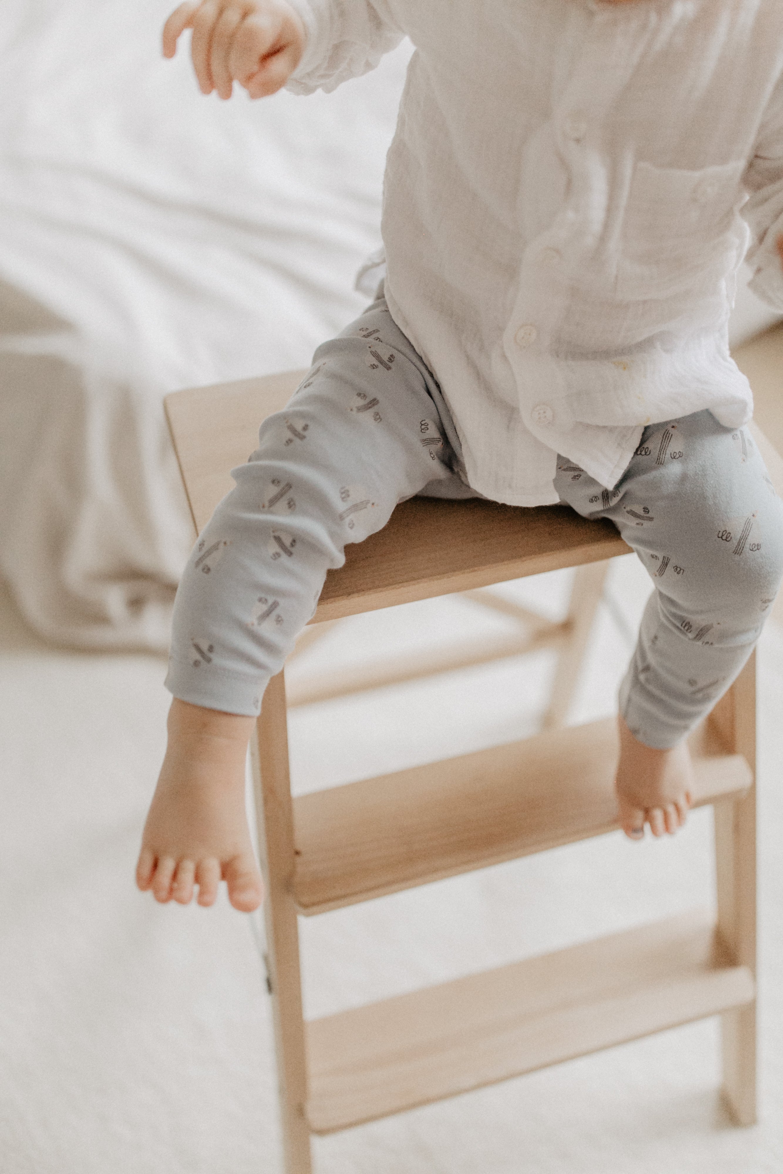 Jersey Leggings 'blue birds' aus Bio-Baumwolle