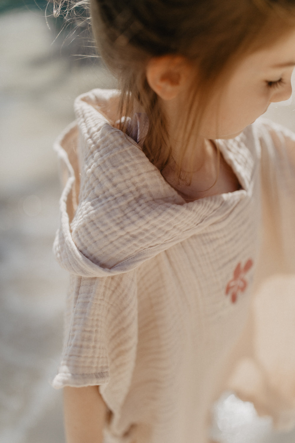 Muslin Poncho 'Sunshine and Wildflowers' with Frills