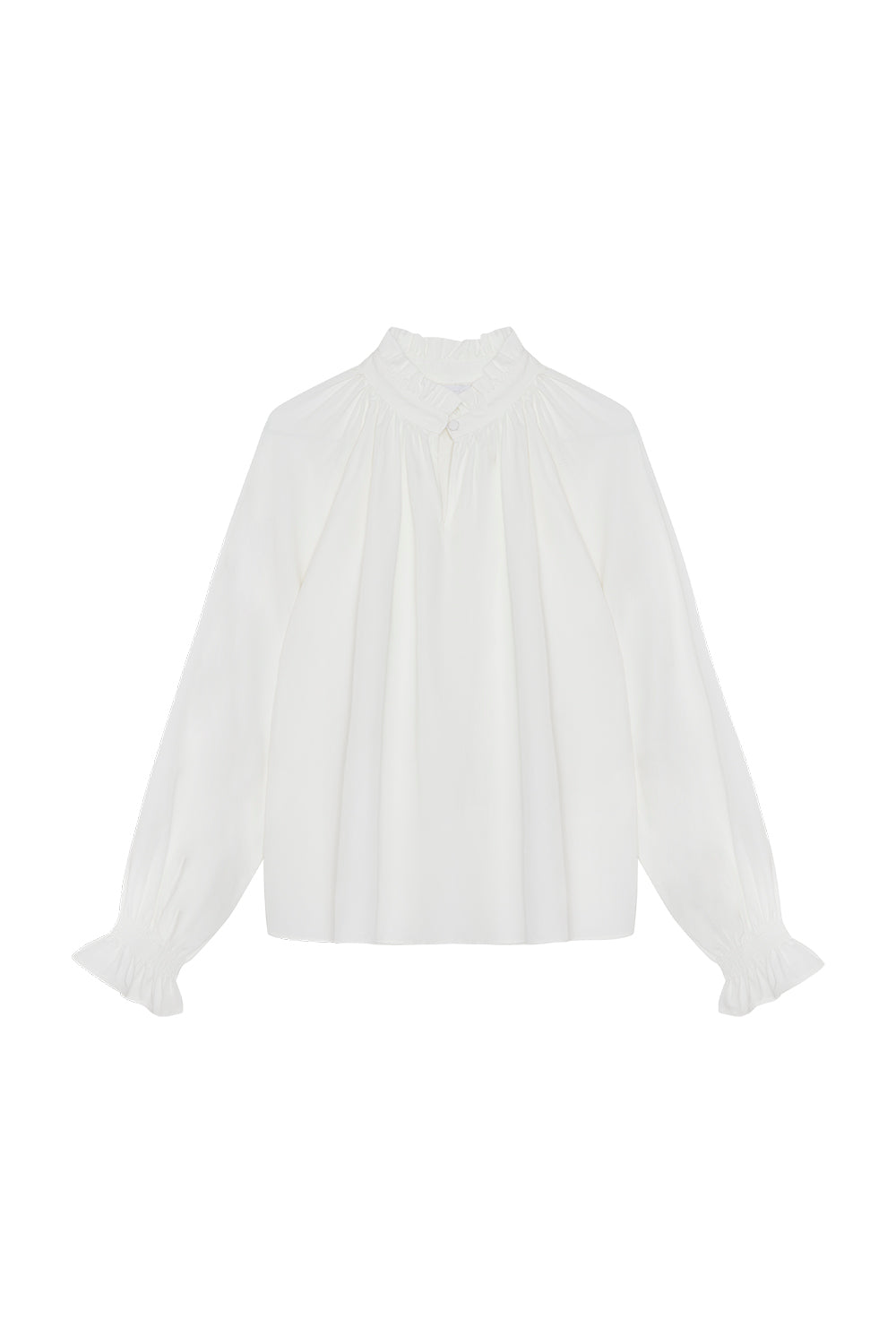 Bluse mit Rüschenkragen 'White'