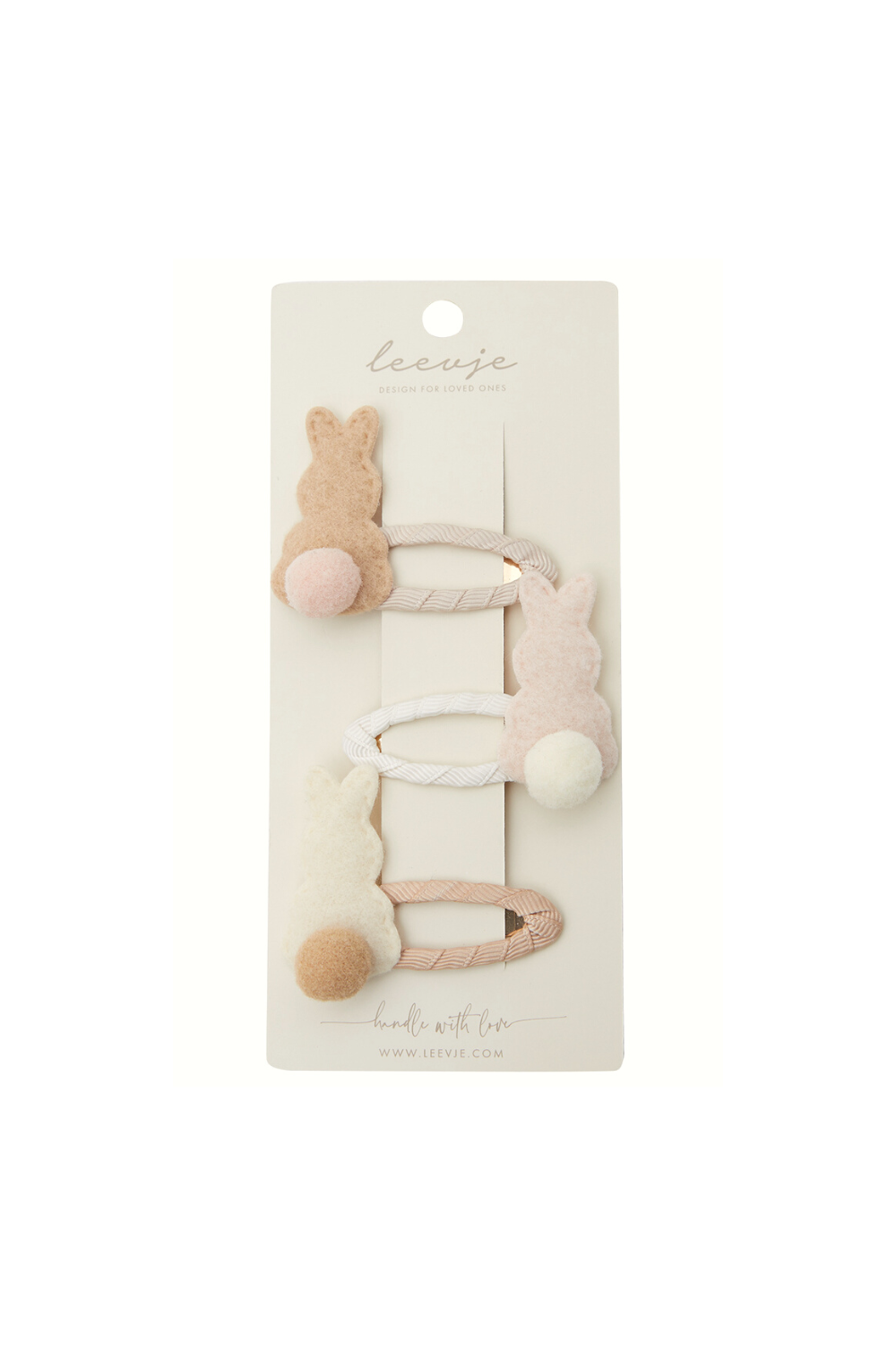 Haarspangen 'Trio Bunny Clips neutral'