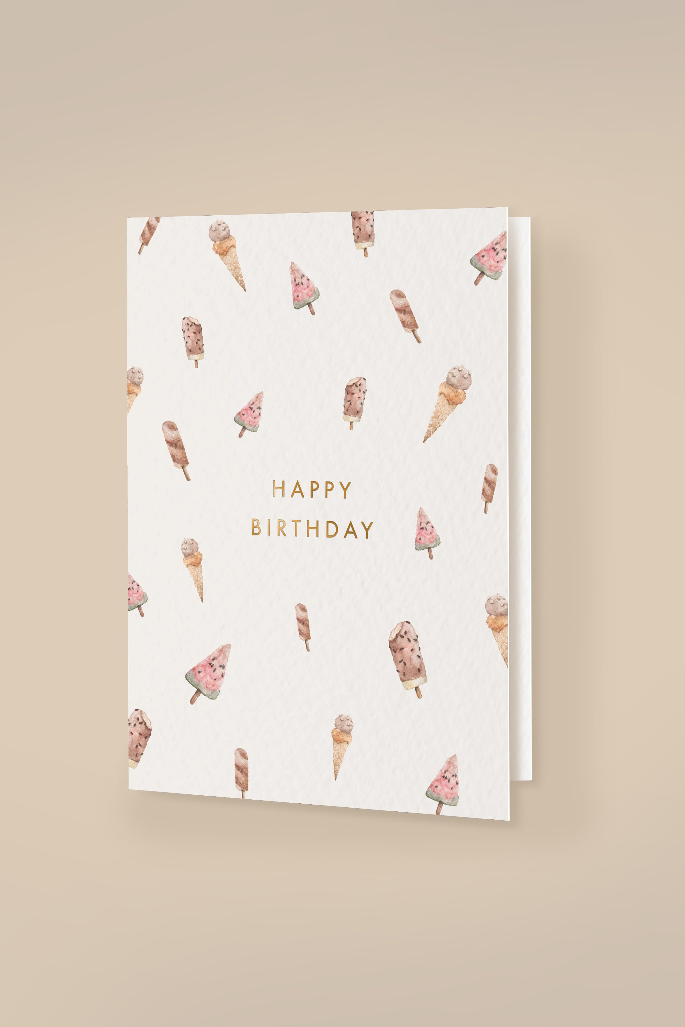 Klappkarte Ice Cream "Happy Birthday" mit Umschlag