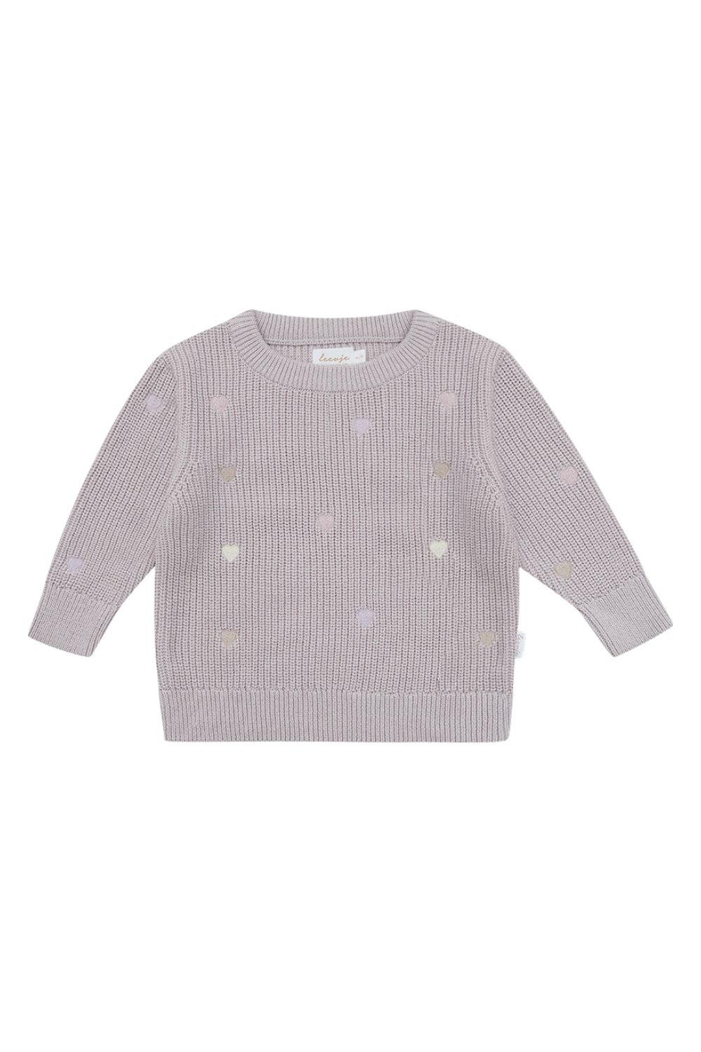 Chunky-Strickpullover mit Herz-Stickerei