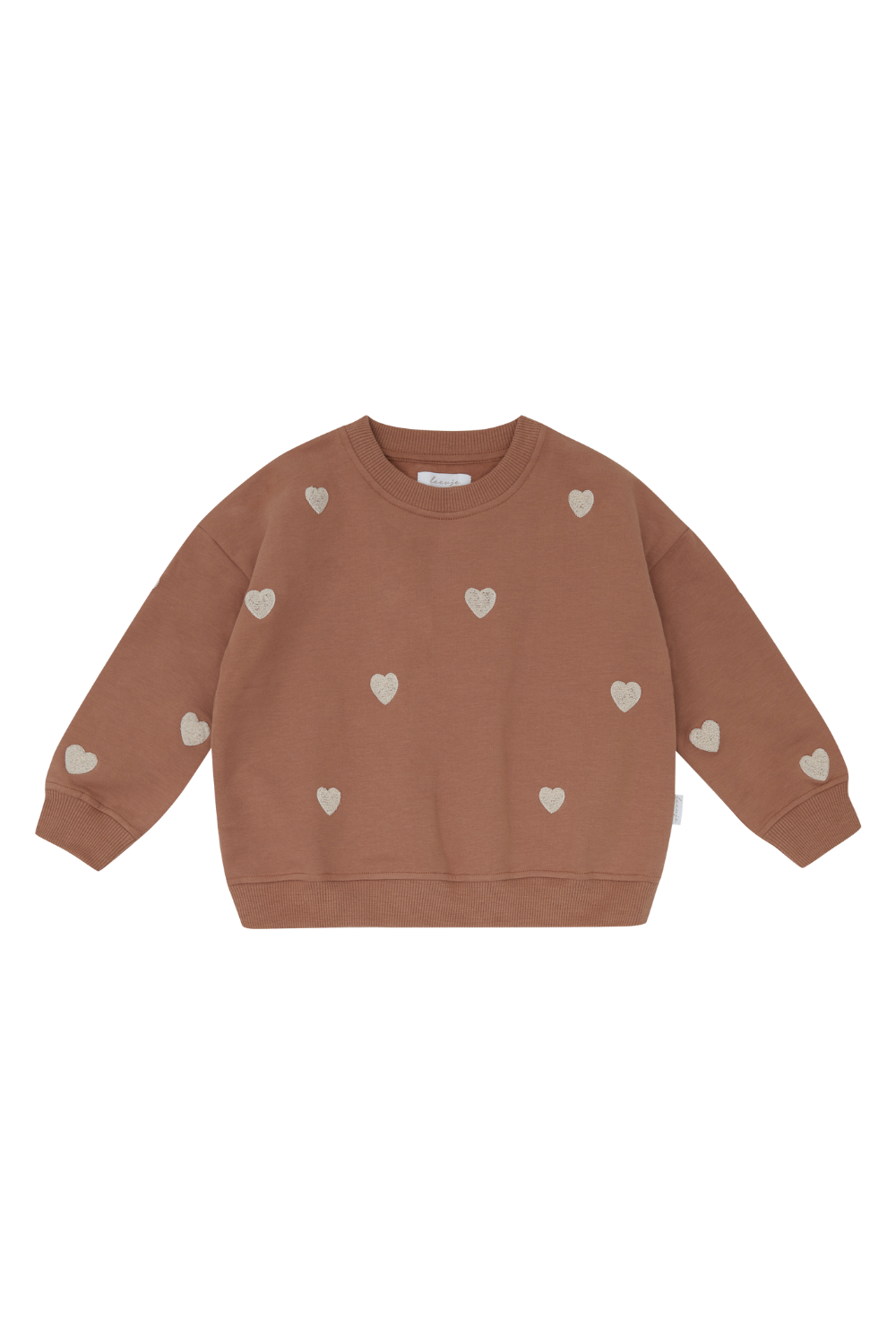 Oversized sweatshirt 'hearts' pecan
