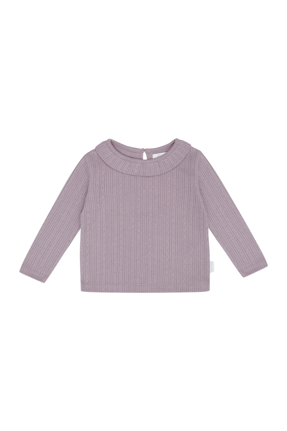 Pointelle-shirt met lange mouwen en ruches 'lilac'