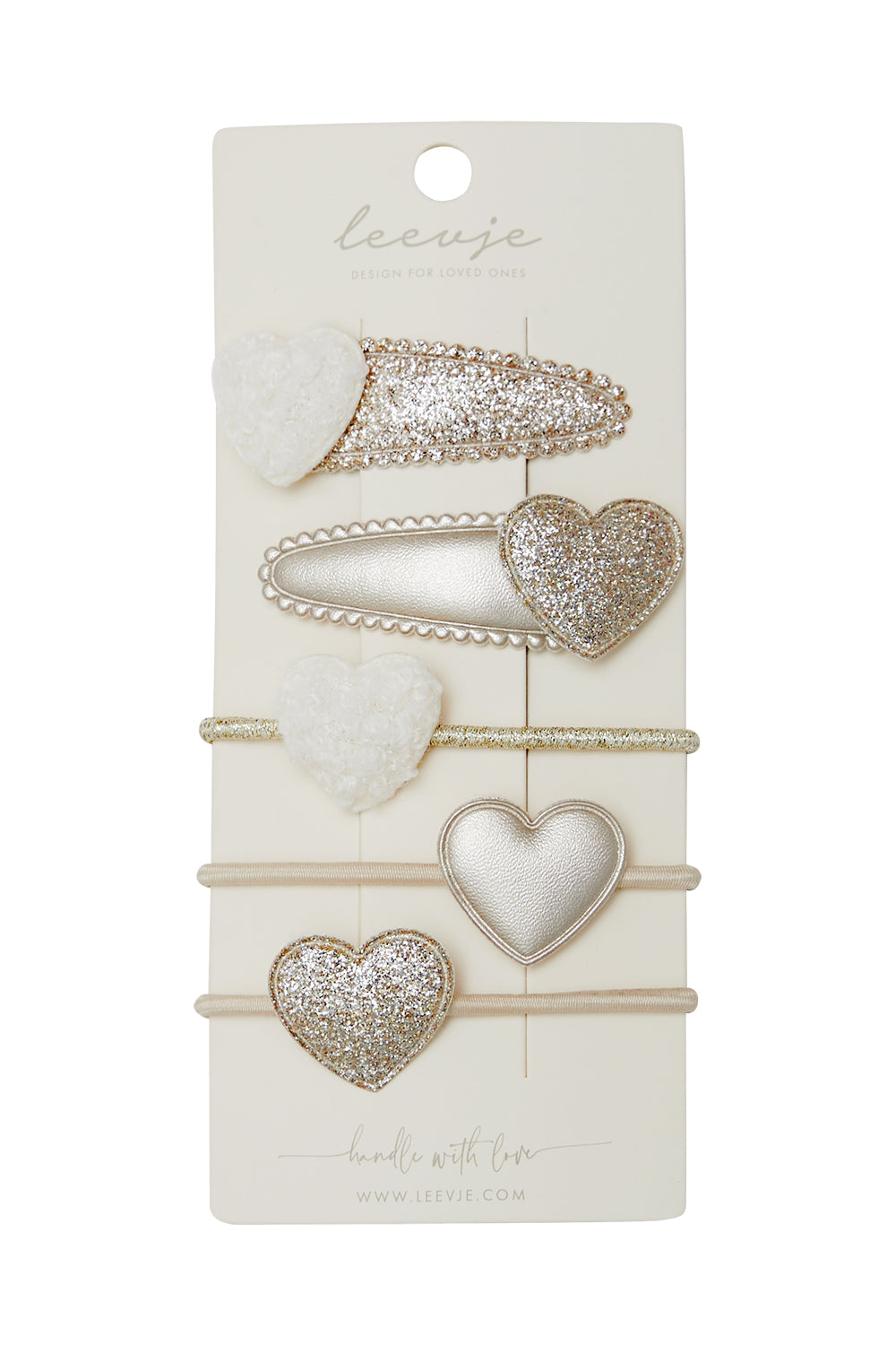 Haarspangen 'Teddy and Glitter Heart Mix'