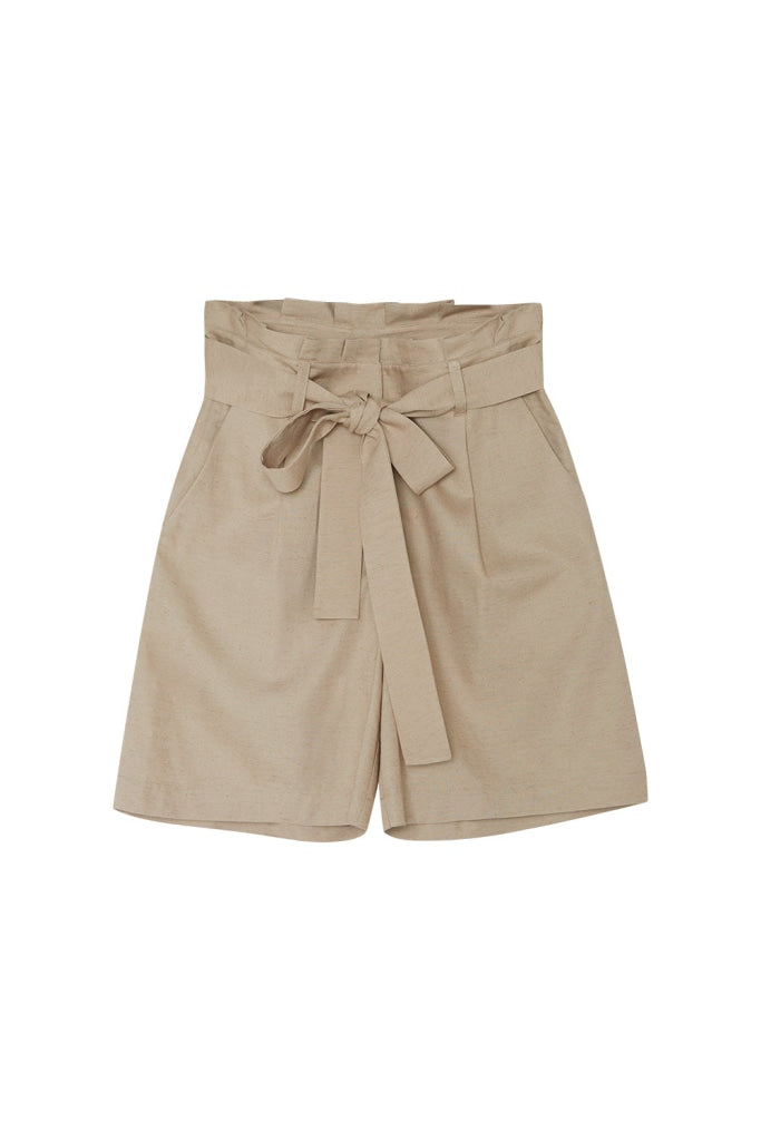 Shorts Beige Mit Gürtel Für Frauen Xs Hosen