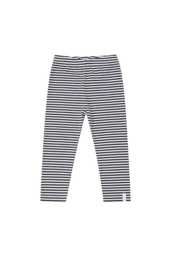 Organic cotton jersey leggings 'navy stripes'
