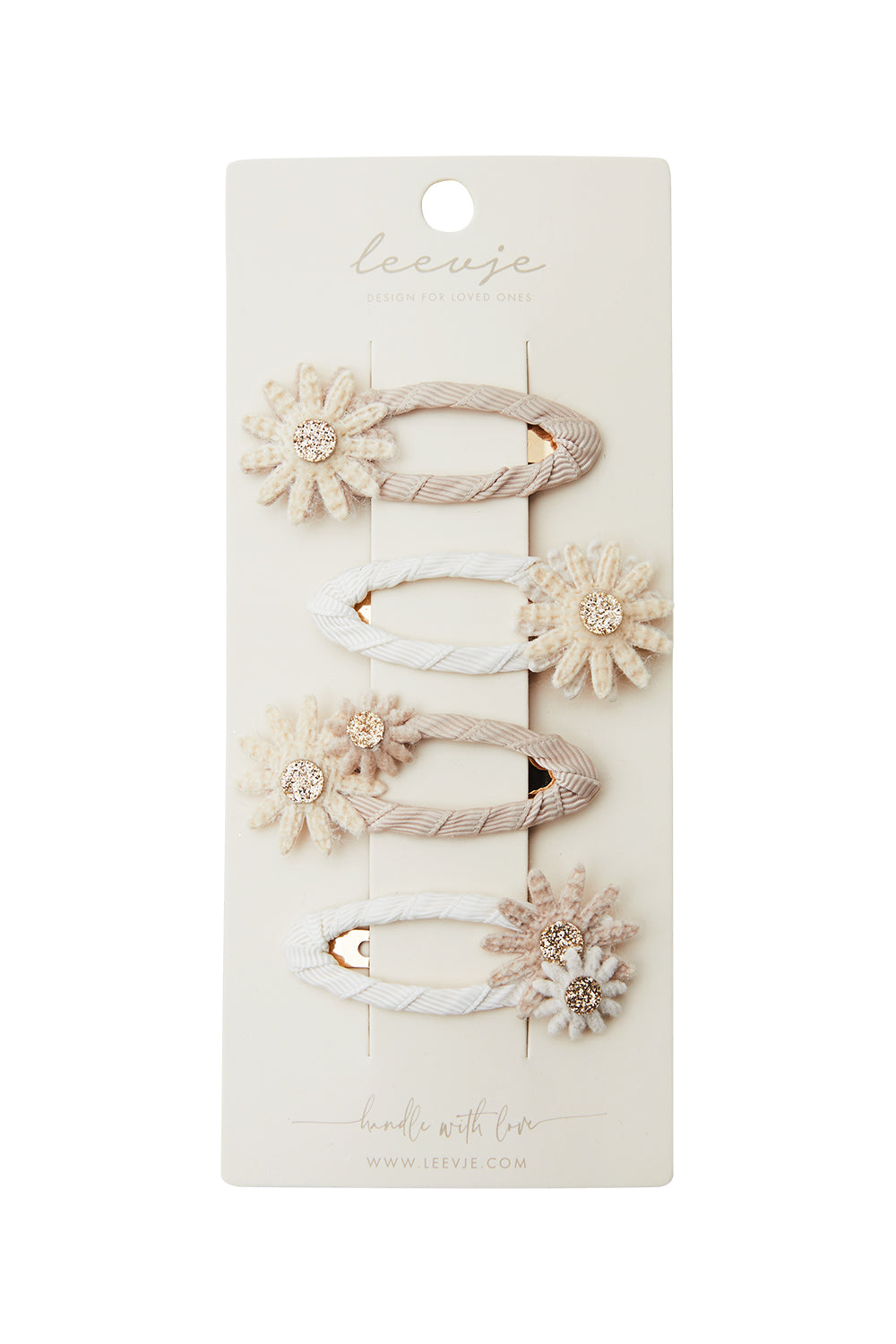 Hair clips 'corduroy daisy clips'