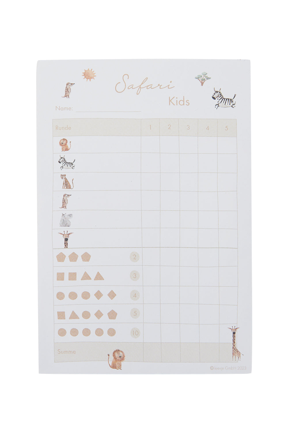 Refill pad for 'Safari Kids'