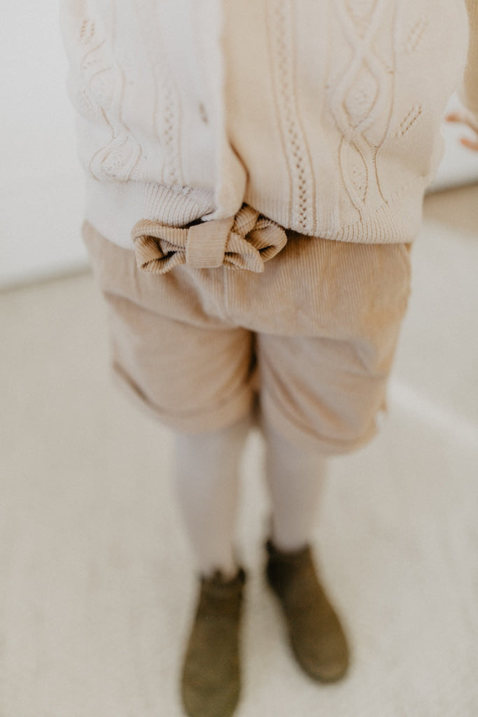 Paperbag Shorts ’Coffee’ Aus Cord Mit Schleife Kindermode