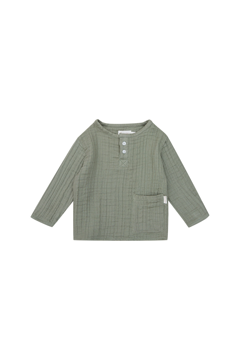 Muslin shirt 'green' with pocket