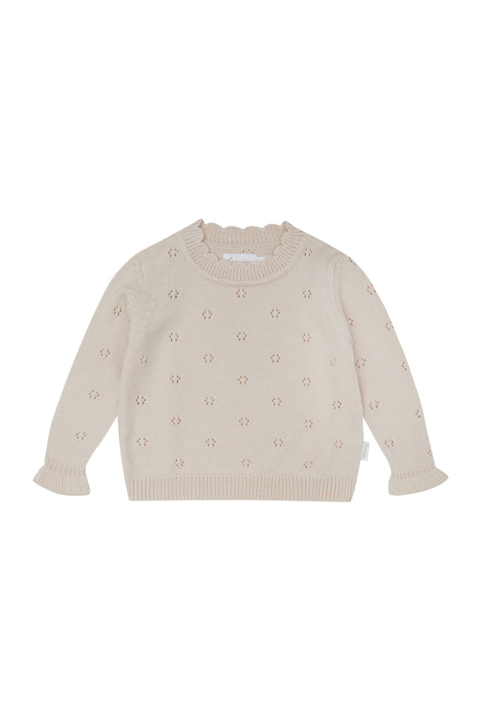 Lochstrick Pullover Beige / 62/68 Kindermode