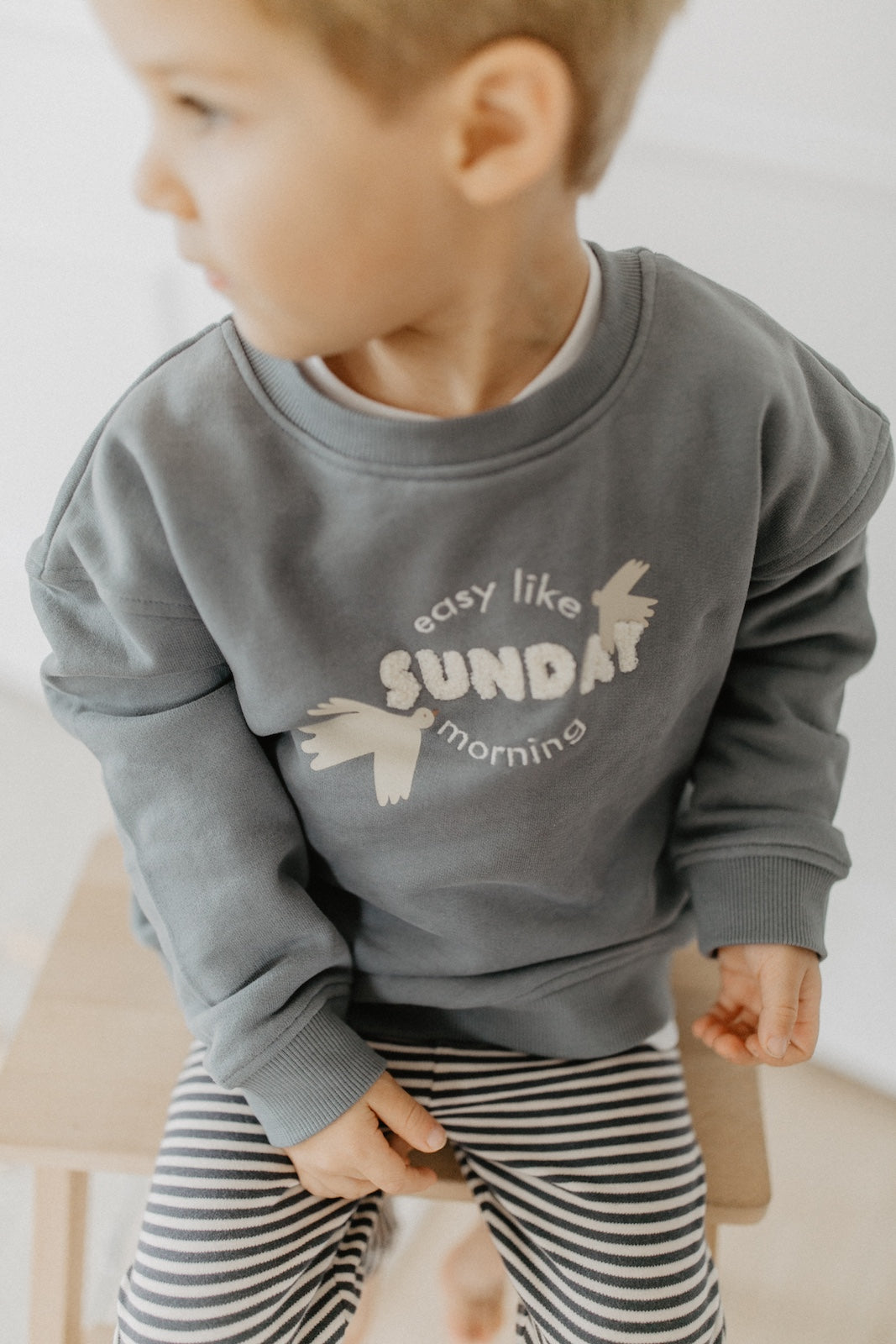 Unisex oversized Sweatshirt 'sunday morning' in blue