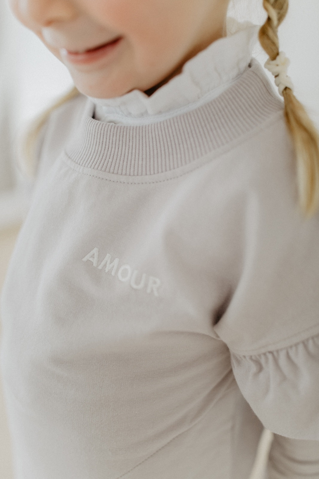 Sweat dress with 'amour' embroidery