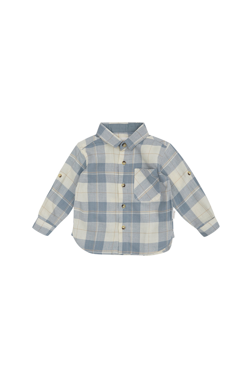 Flannel shirt 'beige & blue'