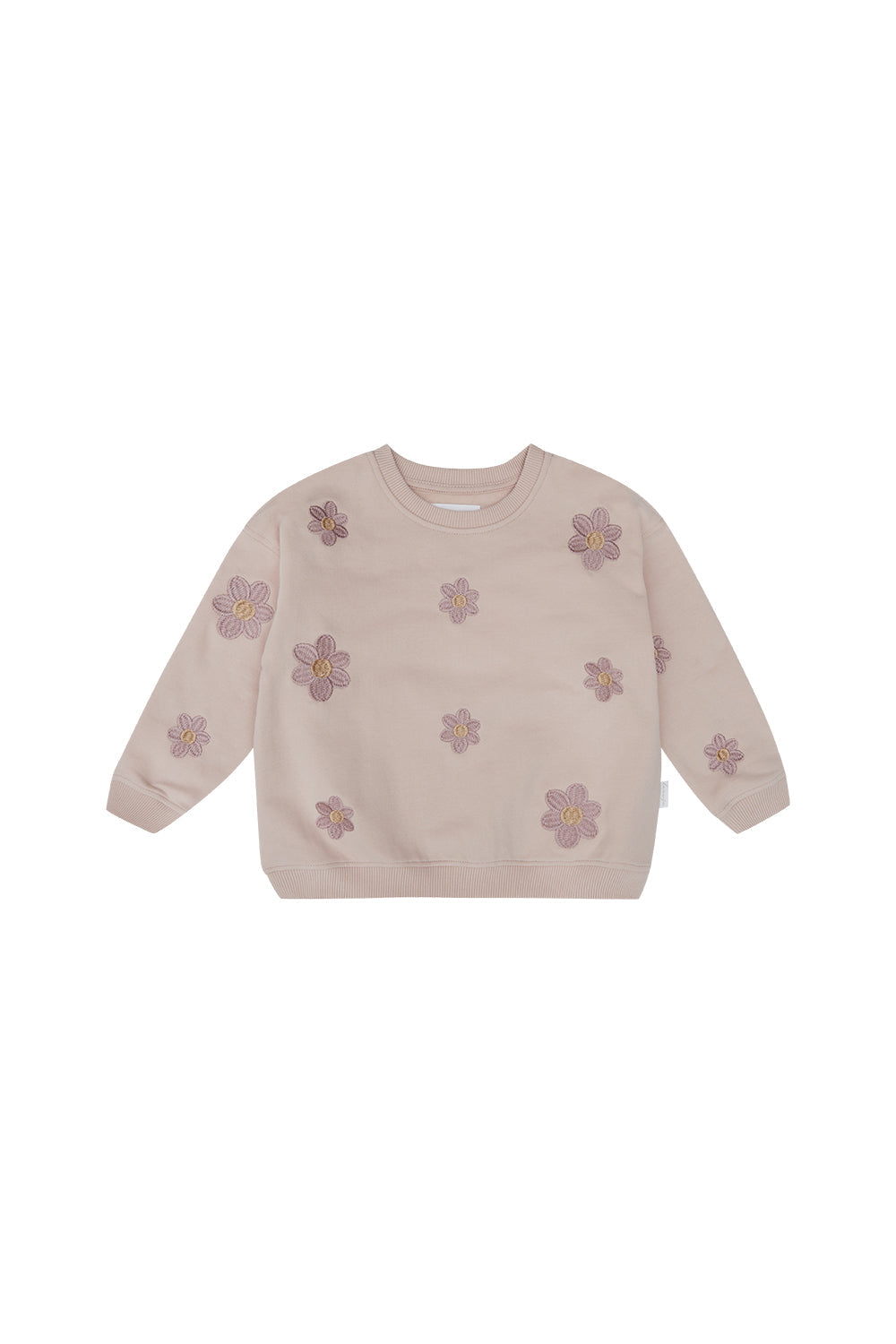 Oversized sweatshirt 'flower power' with embroidery