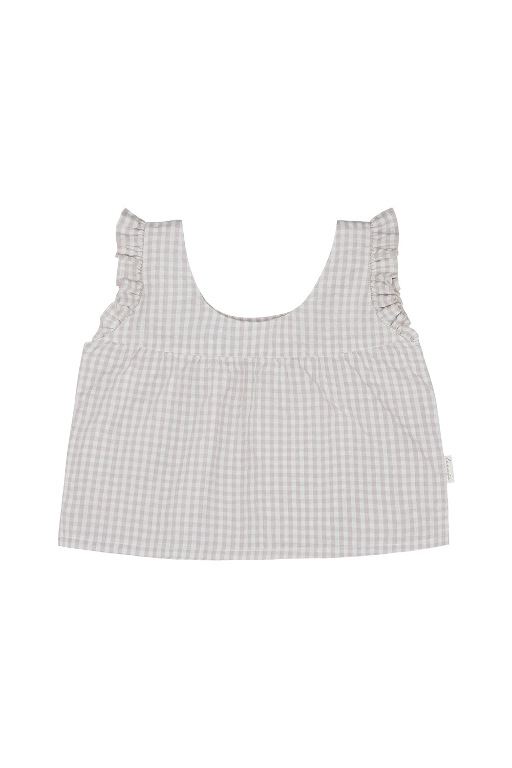 Checked top with ruffles