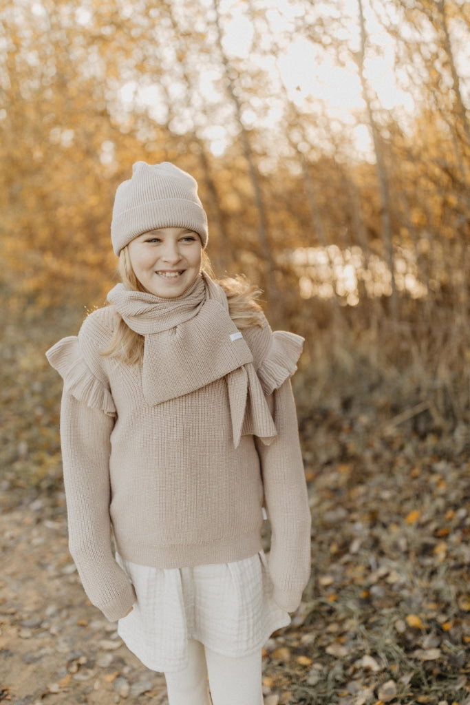 Mini-Me Strickschal ’Dusty Rose’ Für Kinder Kindermode