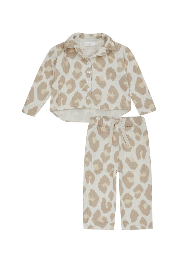 Mini-Me Pyjama Set 'leo' aus Musselin für Kinder