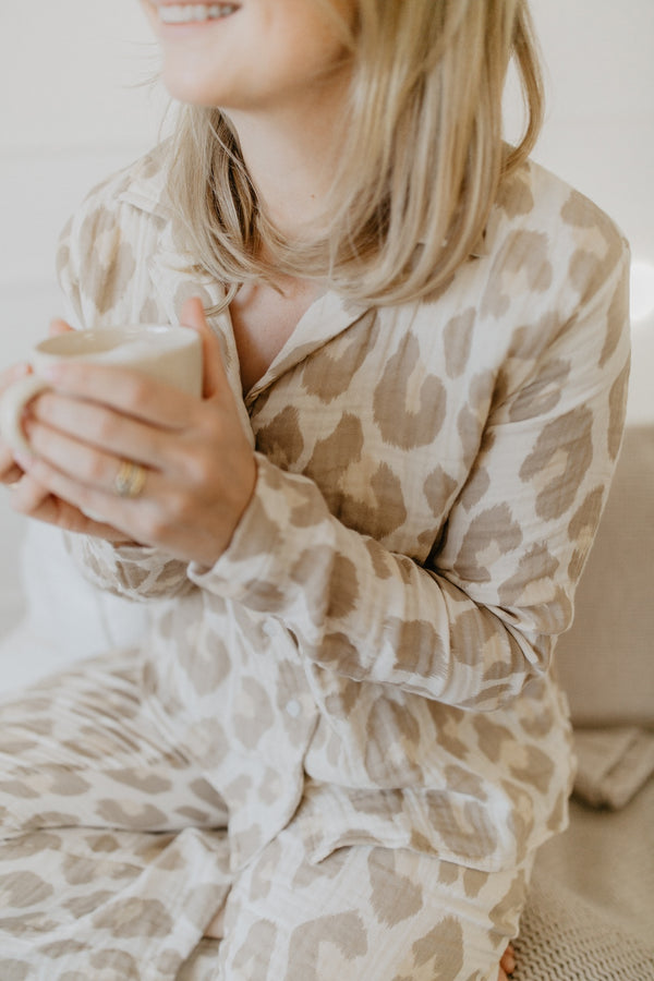 Mini-Me Pyjama Set 'leo' aus Musselin für Frauen