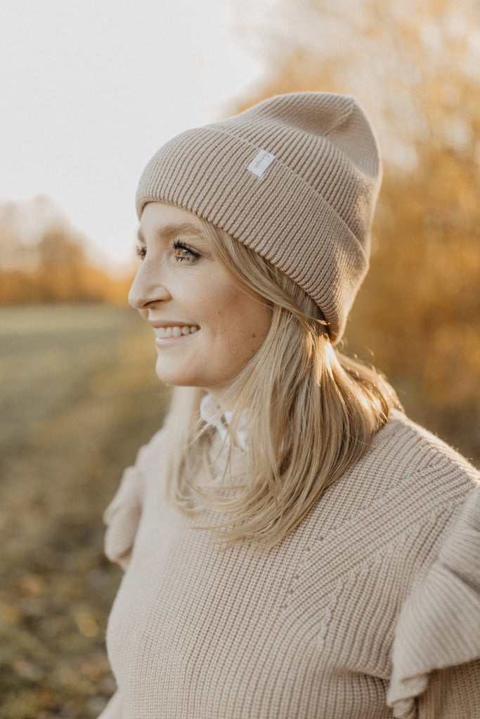 Mini-Me Strickmütze ’Dusty Rose’ Für Frauen Frauenmode