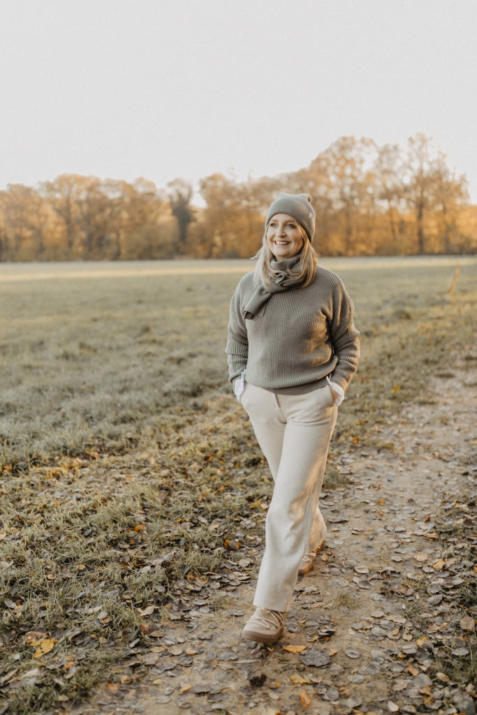 Mini-Me Strickmütze ’Green’ Für Frauen Frauenmode