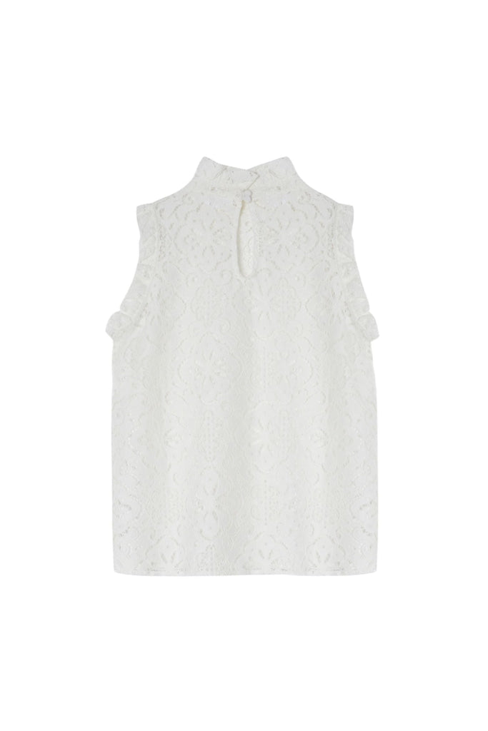 Leevje By Am Spitzentop Daisy ’White’ Frauenmode