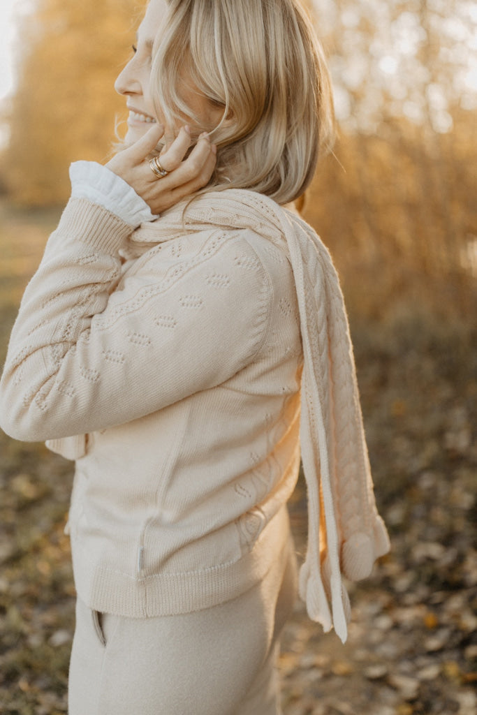 Schal Mit Großem Zopfstrickmuster Für Frauen Frauenmode