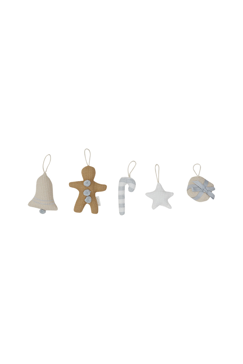 Tree decoration 'blue gingerbread man, stars & present'