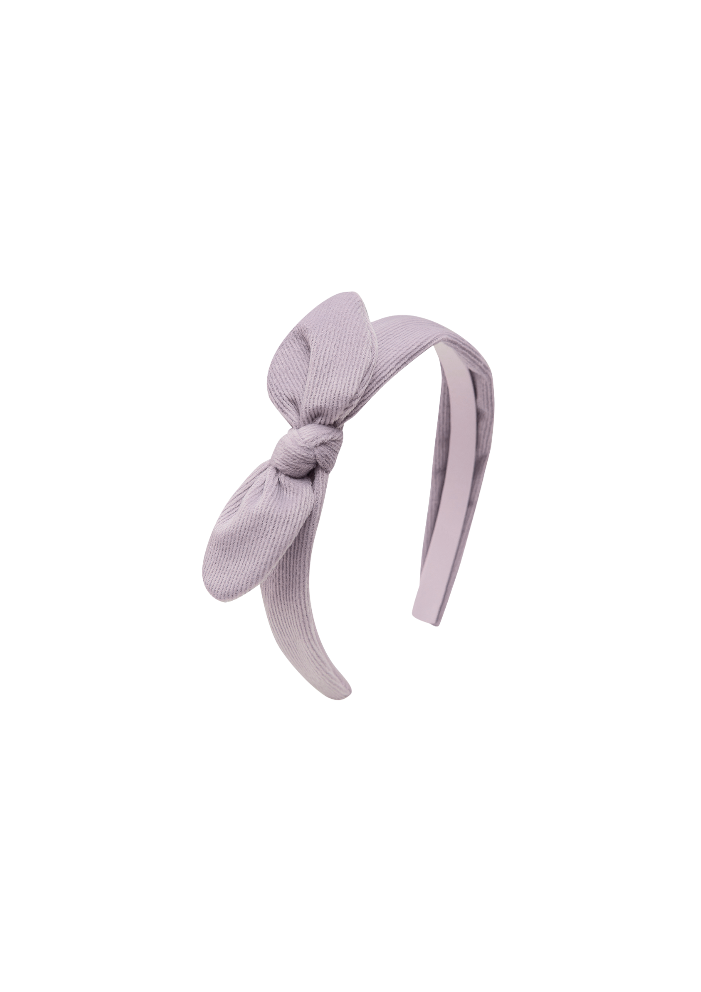 Corduroy hairband with bow 'lavender'