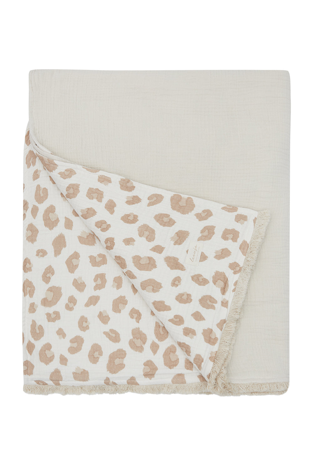 Large reversable bedspread 'leoprint & cappuccino'