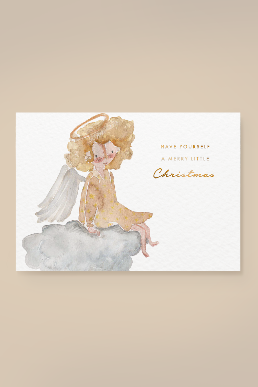 Postkarte Engel 'have yourself a merry little christmas'