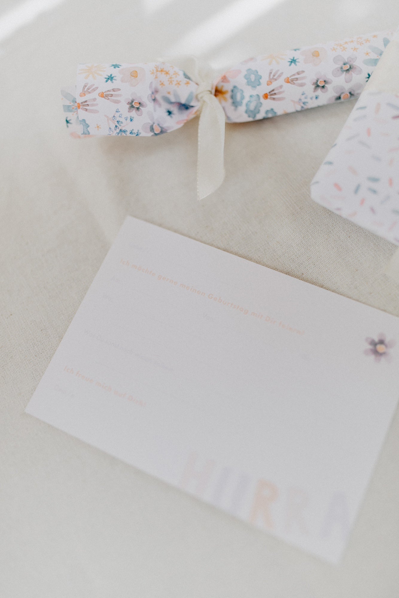 Set of 10 invitation cards 'flowers'