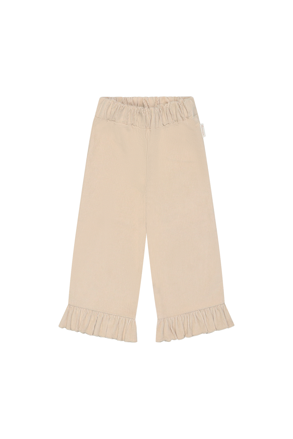 Weite Cordhose 'cappuccino' mit Rüschensaum