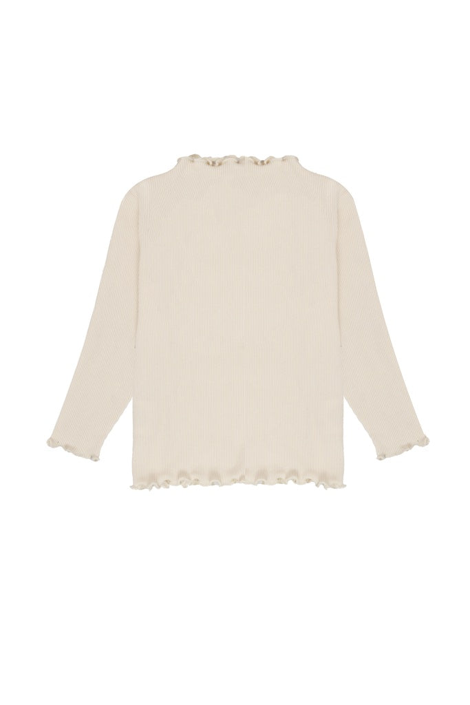 Longsleeve 'light beige' mit hohem Kragen