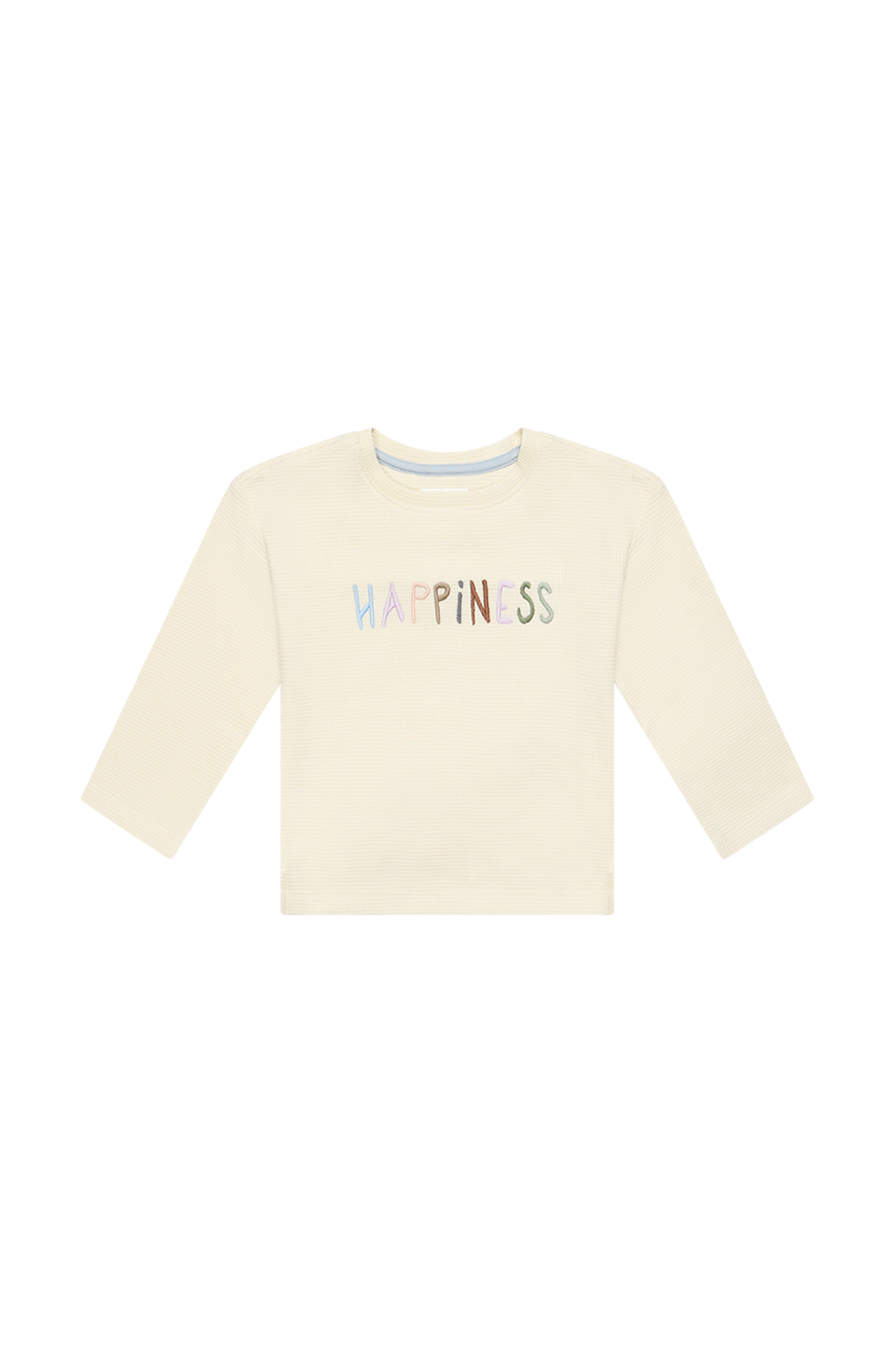 Longsleeve  'happiness' aus Waffle Piqué