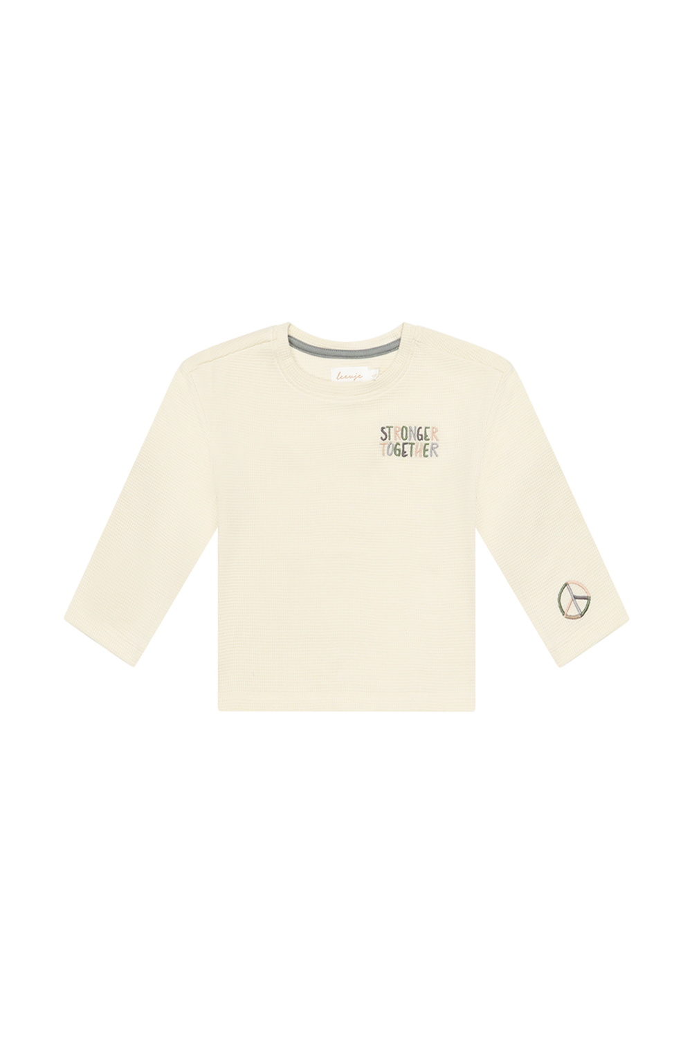 Longsleeve 'stronger together' aus Waffle Piqué