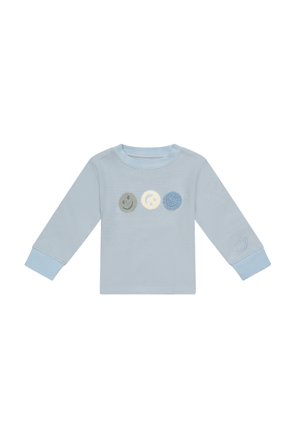Longsleeve 'smileys' aus Waffle Piqué