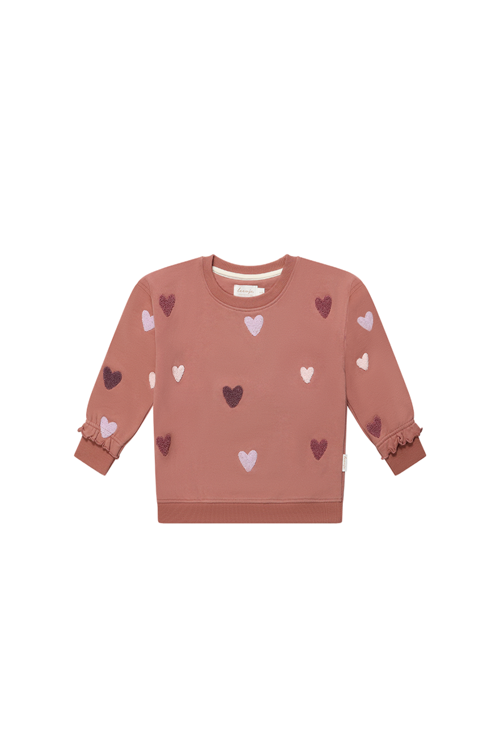 Oversized Sweatshirt 'terry hearts' in light burgundy