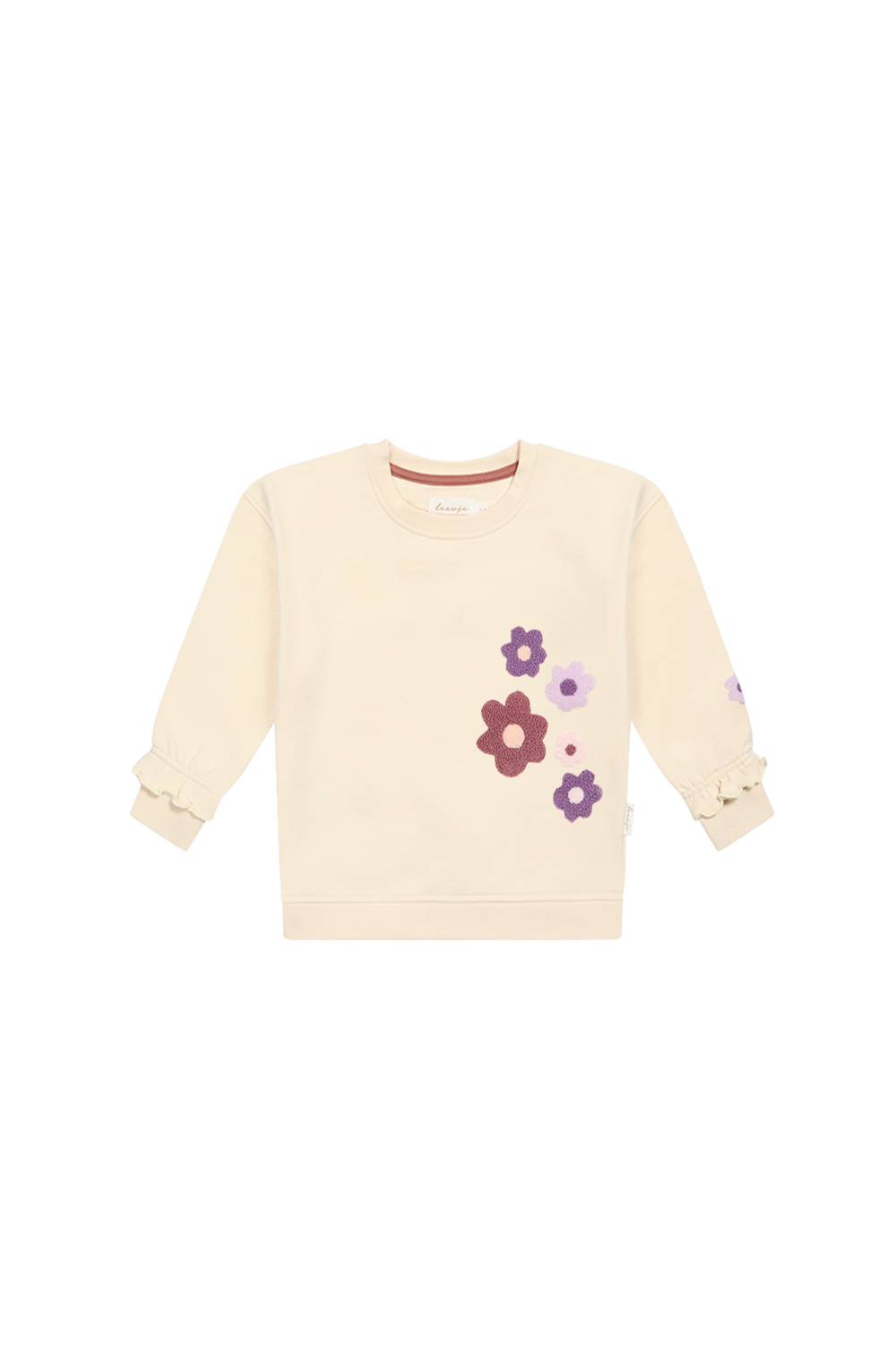 Oversized Sweatshirt 'terry flowers' in light beige