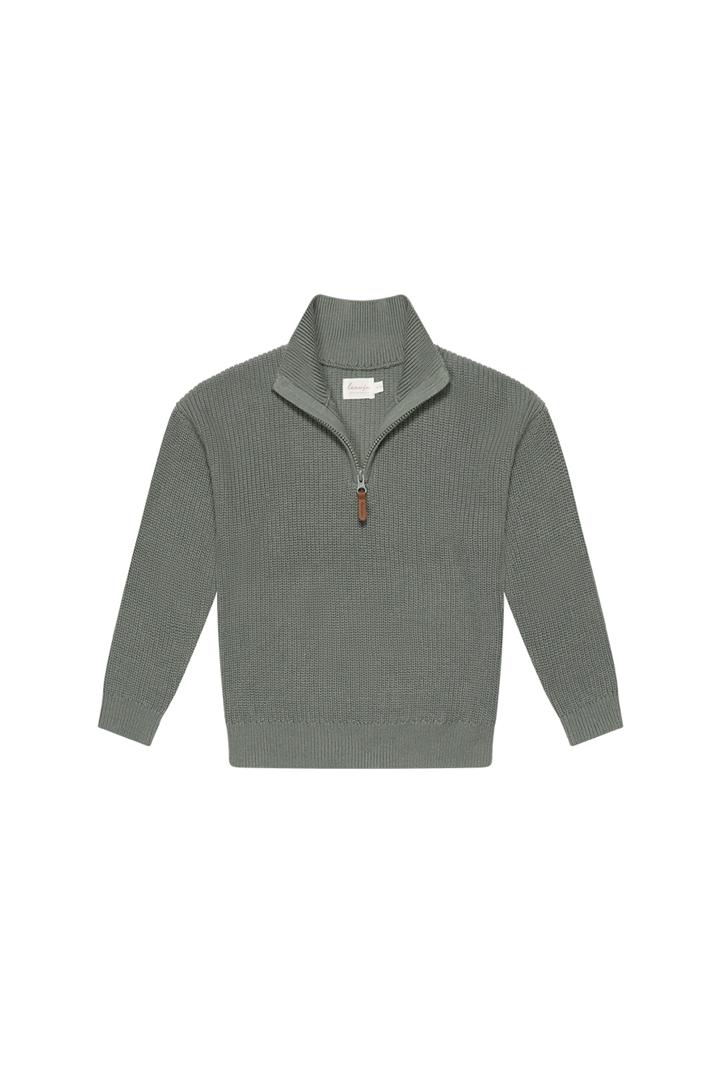 Chunky Knit Half-Zip Pullover 'green'
