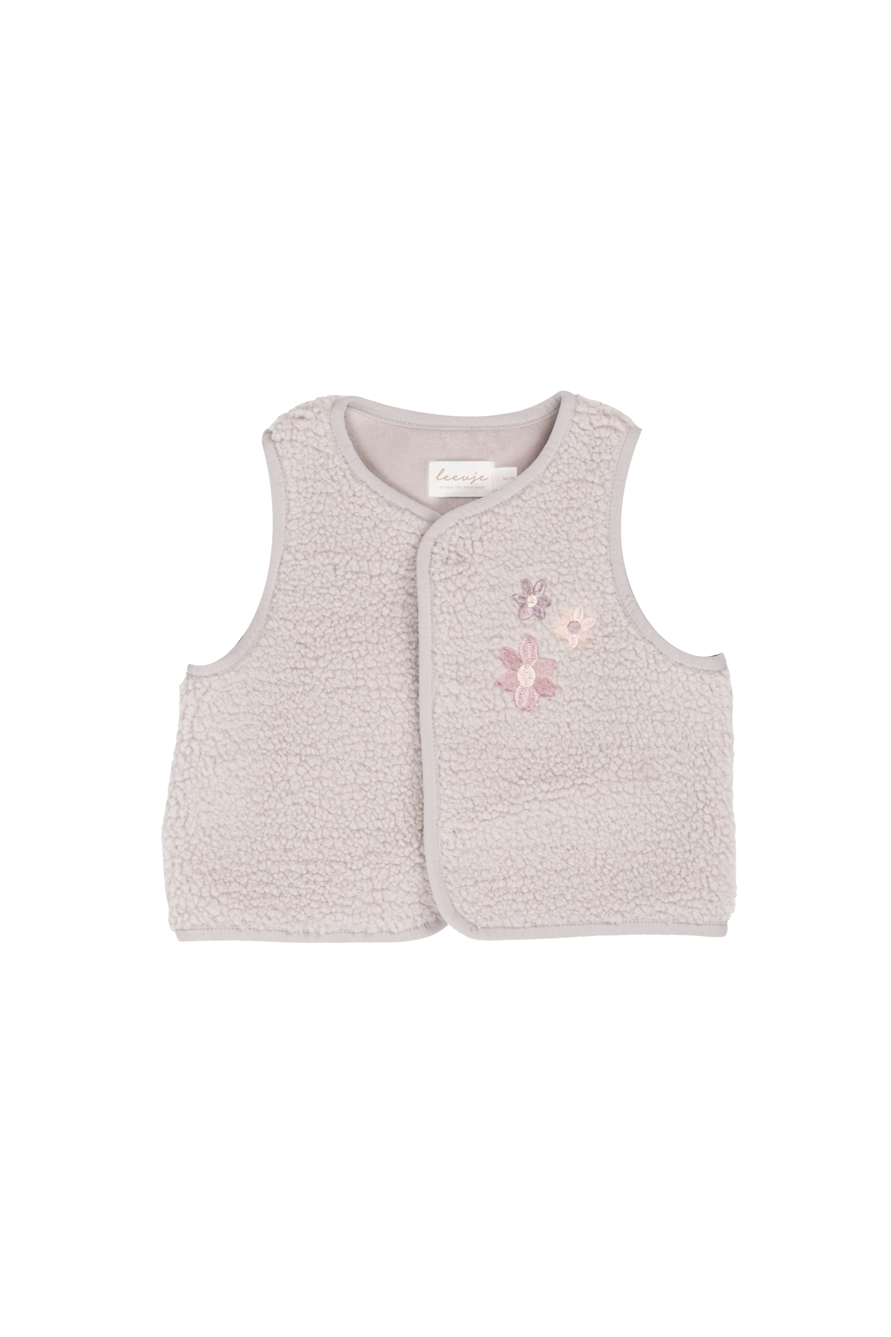 Teddy Weste 'lavender' mit Blumenstickerei